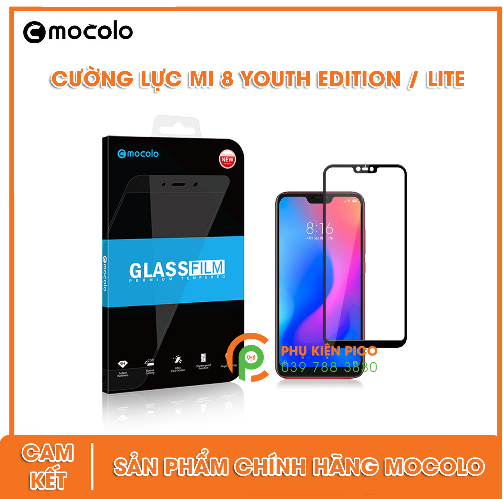 Kính cường lực Xiaomi Mi 8 Youth Edition (Lite) 2018 full viền chính hãng Mocolo