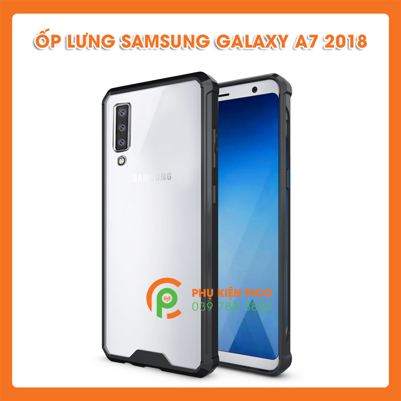 Ốp lưng Samsung Galaxy A7 2018 trong suốt chống sốc 4 góc