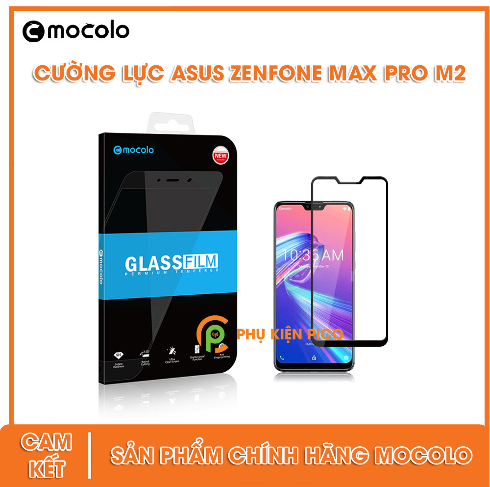 Cường lực Asus Zenfone Max Pro M2 full tràn viền Mocolo
