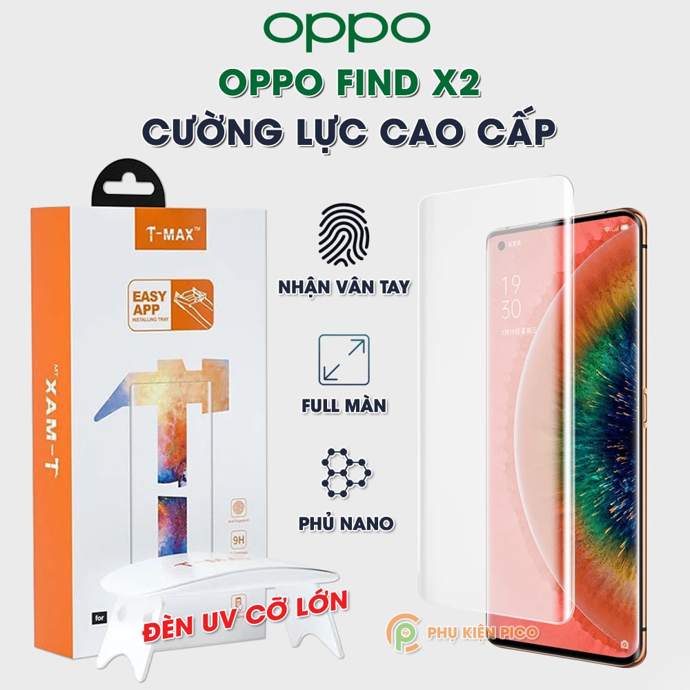 Kính cường lực Oppo Find X2 chính hãng T-Max keo UV full màn hình