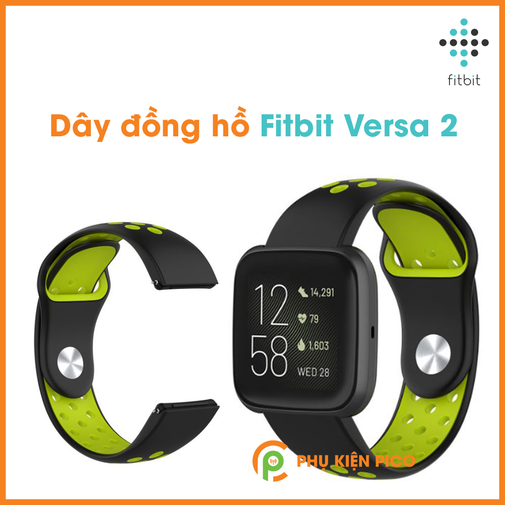 Dây đồng hồ Fitbit Versa silicon hai màu có lỗ thoáng khí