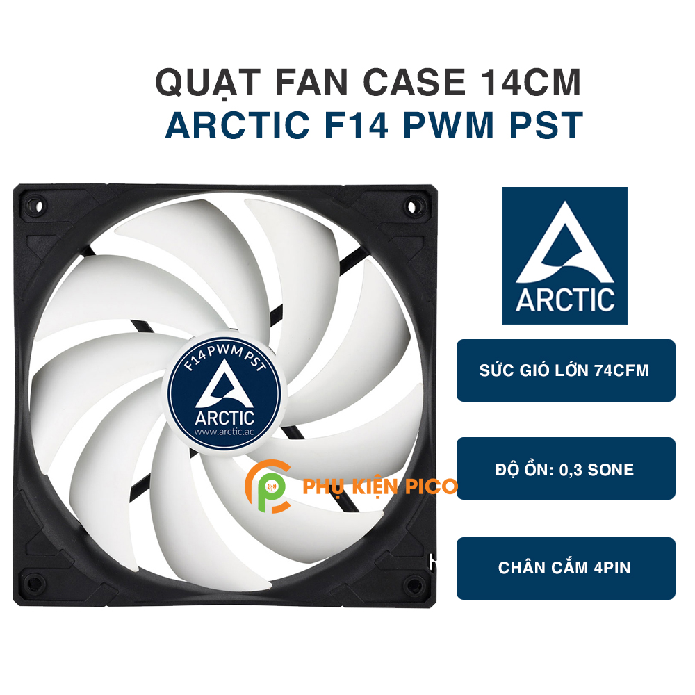 Quạt tản nhiệt case máy tính Arctic F14 PWM PST – Quạt Fan Case 14cm