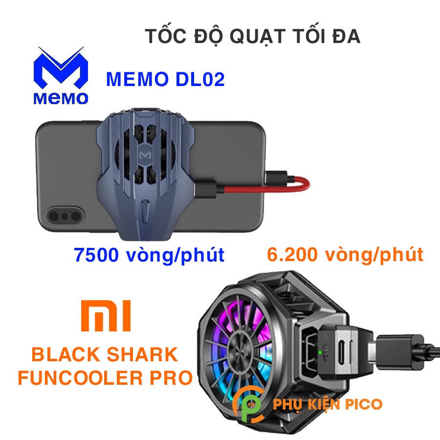 Tin tức So sánh 2 sản phẩm quạt tản nhiệt điện thoại có sò lạnh Memo DL02 và Xiaomi Black Shark FunCooler Pro