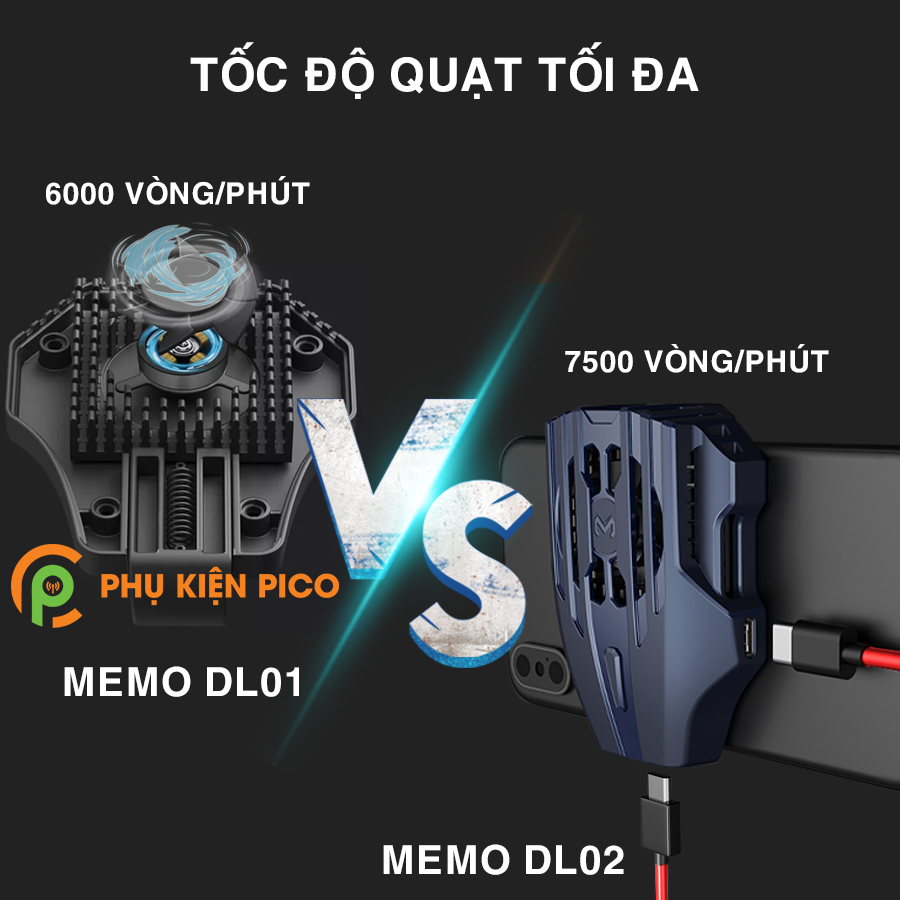 So sánh Tin tức So sánh 2 sản phẩm quạt tản nhiệt điện thoại có sò lạnh Memo DL01 và Memo DL02