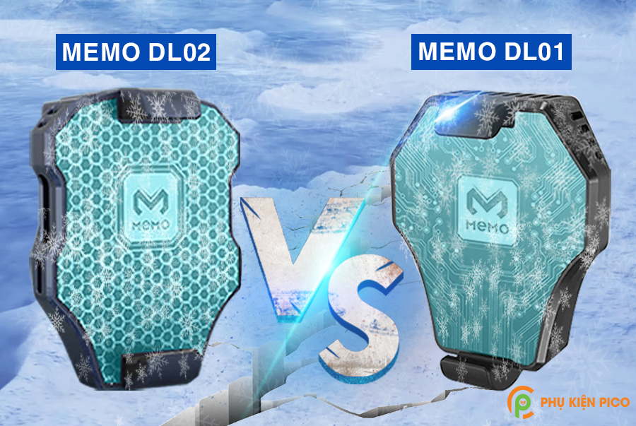 So sánh 2 sản phẩm quạt tản nhiệt điện thoại có sò lạnh Memo DL01 và Memo DL02
