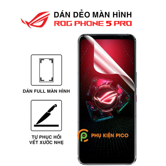 Dán màn hình Asus Rog Phone 5 Pro full màn dẻo trong suốt