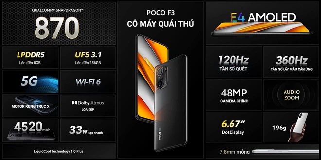 POCO F3 và POCO X3 Pro ra mắt tại VN: Snapdragon 870/860, màn hình 120Hz, giá từ 9.99/6.99 triệu đồng