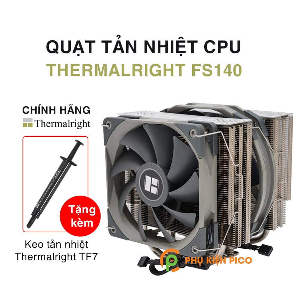 Quạt tản nhiệt CPU chính hãng Thermalright Frost Spirit FS140 4 ống mạ Nickel, tản tháp 2 quạt