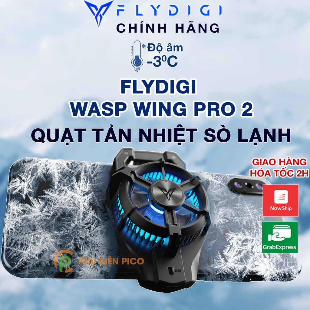 Quạt tản nhiệt Flydigi Wasp Wing 2 Pro giảm -3 độ C, LED RGB