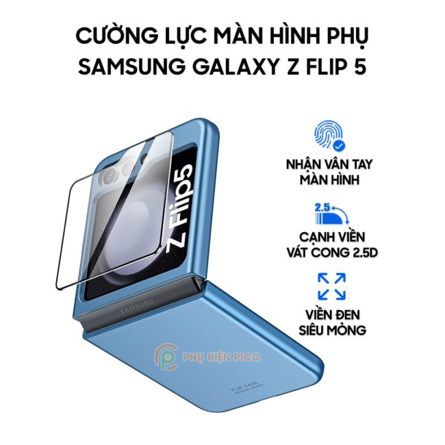 Kính cường lực Samsung Z Flip 5 full màn hình phụ phủ nano - Dán màn hình phụ Samsung Galaxy Z Flip 5 5G
