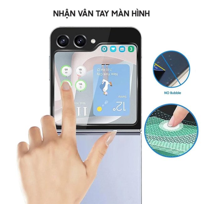 Kính cường lực Samsung Z Flip 5 full màn hình phụ phủ nano - Dán màn hình phụ Samsung Galaxy Z Flip 5 5G