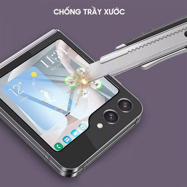 Kính cường lực Samsung Z Flip 5 full màn hình phụ phủ nano - Dán màn hình phụ Samsung Galaxy Z Flip 5 5G