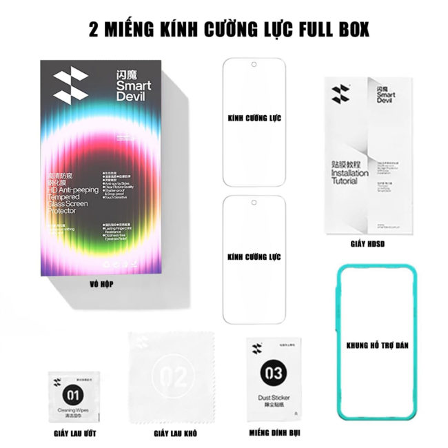 Kính cường lực chống nhìn trộm Samsung Galaxy S25 Ultra chính hãng Smart Devil full màn hình