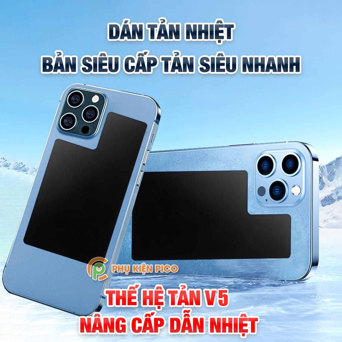 Miếng dán từ tính quạt tản nhiệt điện thoại sò lạnh Gaming siêu cấp V5