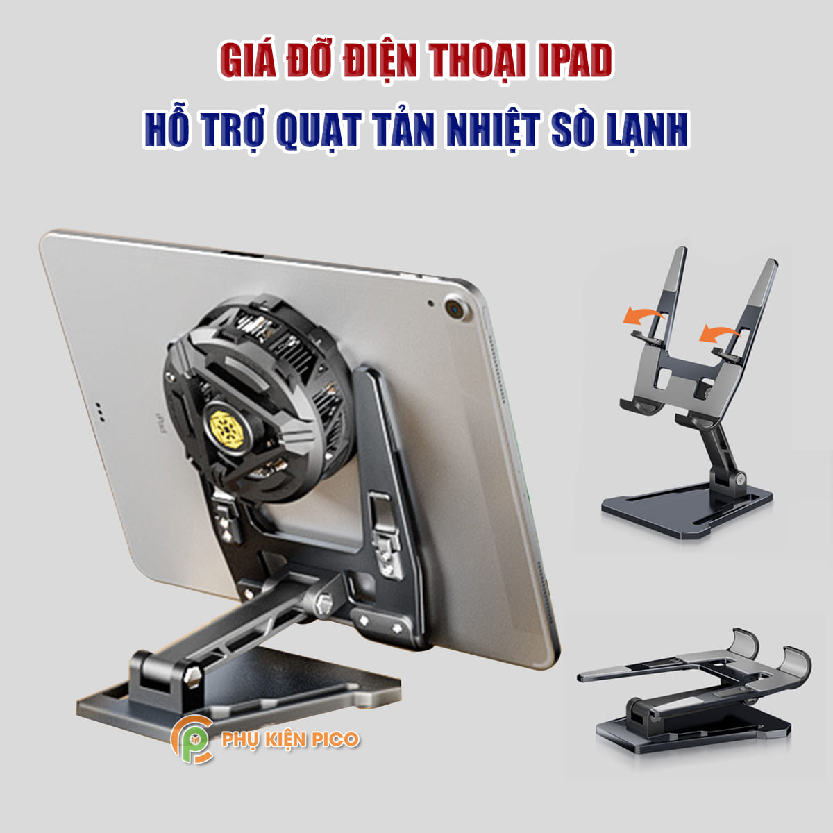 Giá đỡ điện thoại máy tính bảng Ipad hợp kim FZ01 hỗ trợ kẹp quạt tản nhiệt điện thoại sò lạnh