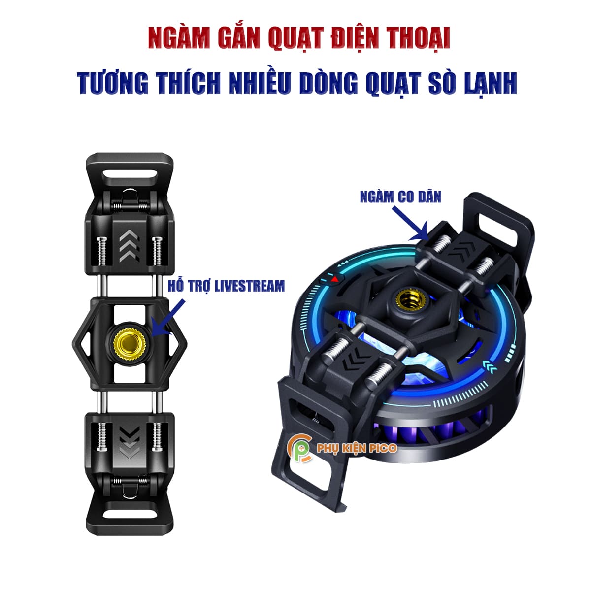 Ngàm gắn quạt tản nhiệt điện thoại sò lạnh từ tính X Cooling X5 ngàm đa dụng tương thích hầu hết các dòng quạt điện thoại