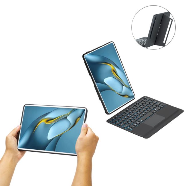 Ốp lưng Samsung Galaxy Tab S9 Plus bao da cao cấp kèm bàn phím chuột cảm ứng 720 độ tách rời linh hoạt