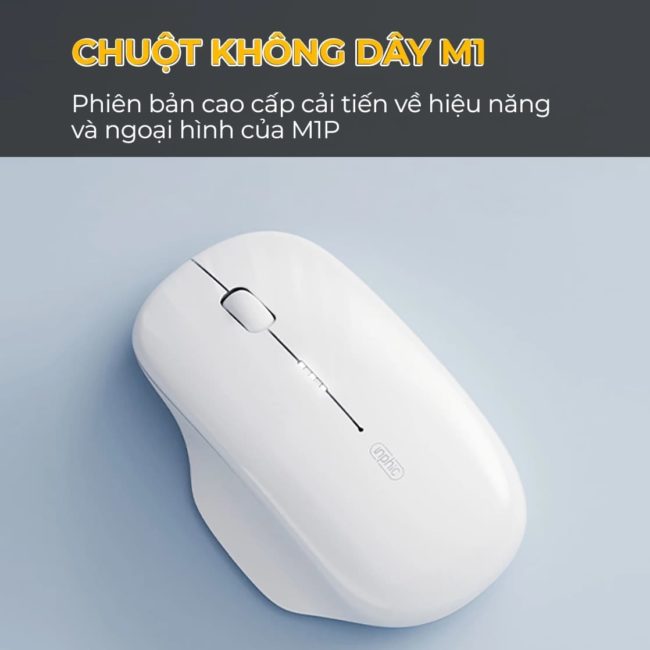 Chuột Không Dây Gaming Inphic M1 Wireless 2.4G 1600 DPI, Hiển Thị Pin Sạc Type-C, Silent Click, Công Thái Học