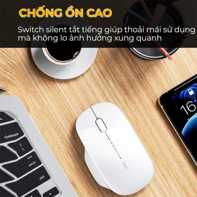 Chuột Không Dây Gaming Inphic M1 Wireless 2.4G 1600 DPI, Hiển Thị Pin Sạc Type-C, Silent Click, Công Thái Học