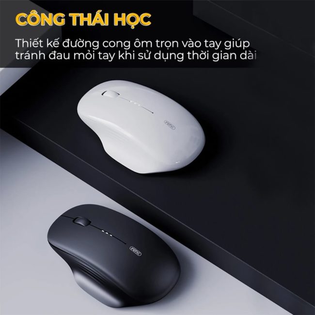 Chuột Không Dây Gaming Inphic M1 Wireless 2.4G 1600 DPI, Hiển Thị Pin Sạc Type-C, Silent Click, Công Thái Học