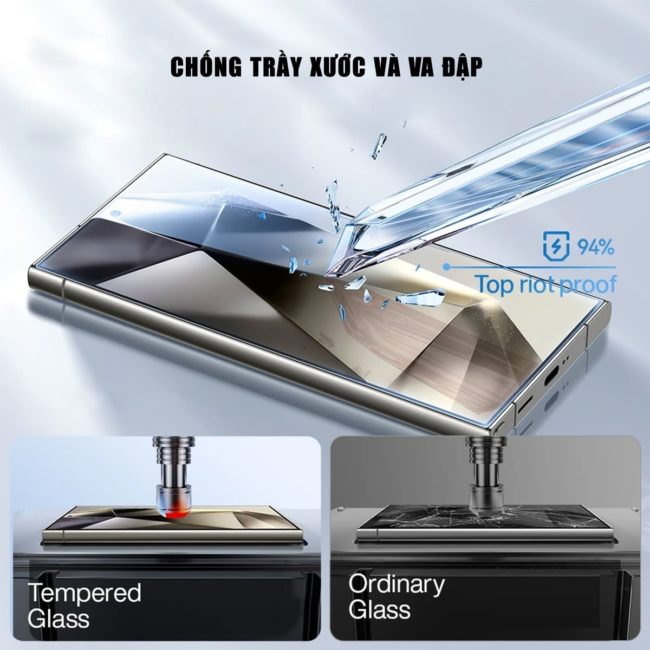 Kính cường lực Samsung Galaxy S25 Ultra chống chói AR Anti-Reflection full màn hình nhận vân tay Smart Devil