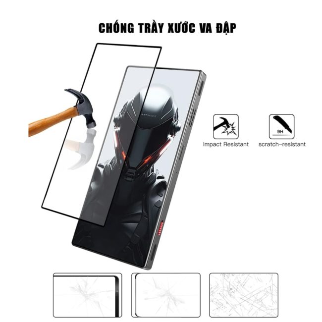 Kính cường lực Red Magic 8 Pro Plus full màn hình viền đen siêu mỏng chính hãng Smart Devil