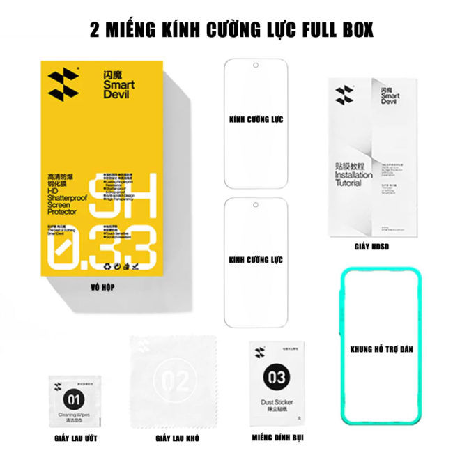 Kính cường lực Xiaomi 15 trong suốt full màn hình chính hãng Smart Devil