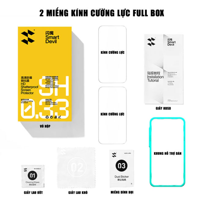 Kính cường lực Xiaomi Redmi Note 14 trong suốt full màn hình chính hãng Smart Devil