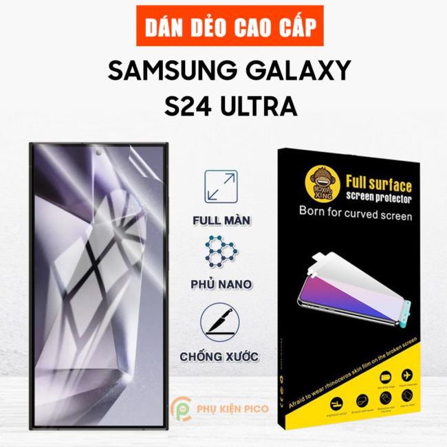 Dán màn hình Samsung Galaxy S24 Ultra full màn hình dẻo trong suốt PPF chính hãng Moxiao Xing