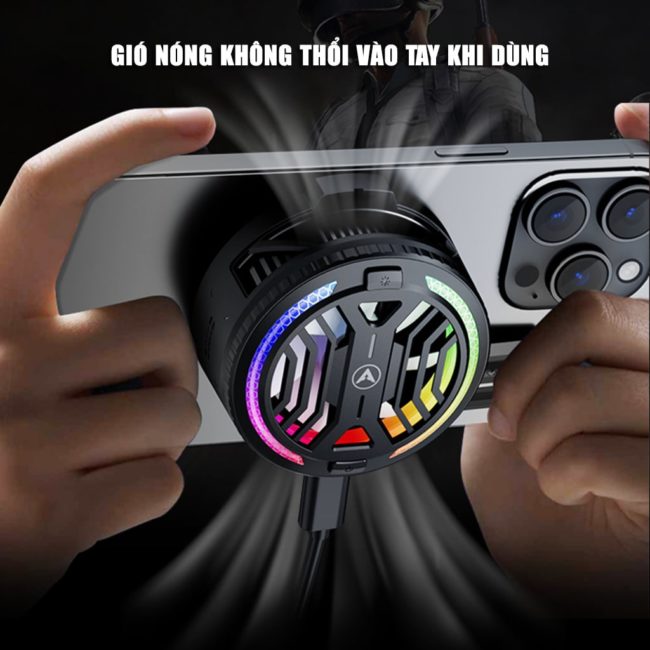 Quạt tản nhiệt điện thoại sò lạnh Piva B20 công suất 20W sò lạnh 36x36mm led RGB Gaming