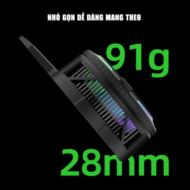 Quạt tản nhiệt điện thoại sò lạnh Piva B20 công suất 20W sò lạnh 36x36mm led RGB Gaming