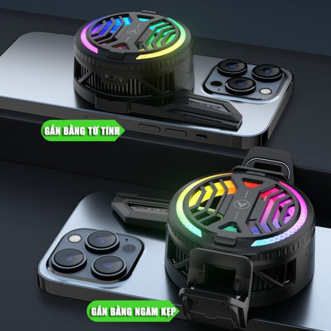 Quạt tản nhiệt điện thoại sò lạnh Piva B20 công suất 20W sò lạnh 36x36mm led RGB Gaming