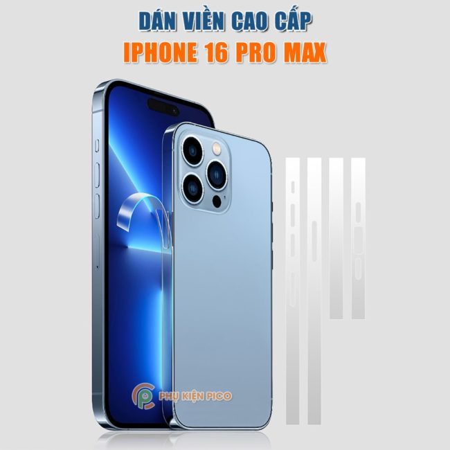 2 bộ dán viền Iphone 16 Pro Max PPF dẻo trong suốt tự phục hồi vết xước