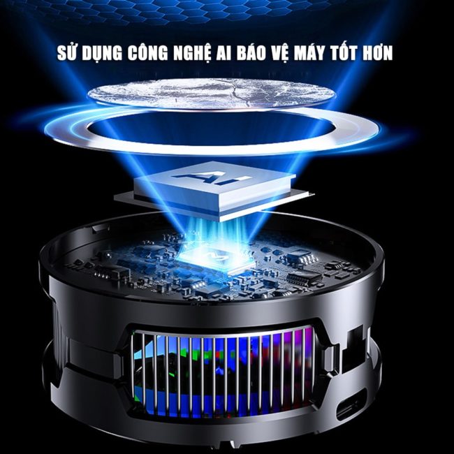 Quạt tản nhiệt điện thoại sò lạnh từ tính Memo CX15 Pro AI RGB Gaming thế hệ mới đóng băng bề mặt