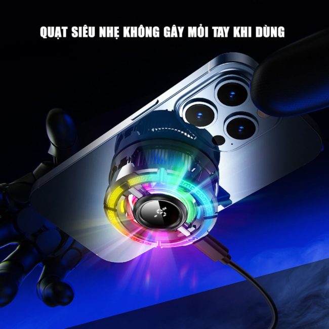 Quạt tản nhiệt điện thoại sò lạnh từ tính Memo CX15 Pro AI RGB Gaming thế hệ mới đóng băng bề mặt