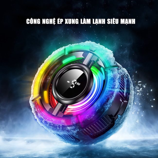 Quạt tản nhiệt điện thoại sò lạnh từ tính Memo CX15 Pro AI RGB Gaming thế hệ mới đóng băng bề mặt