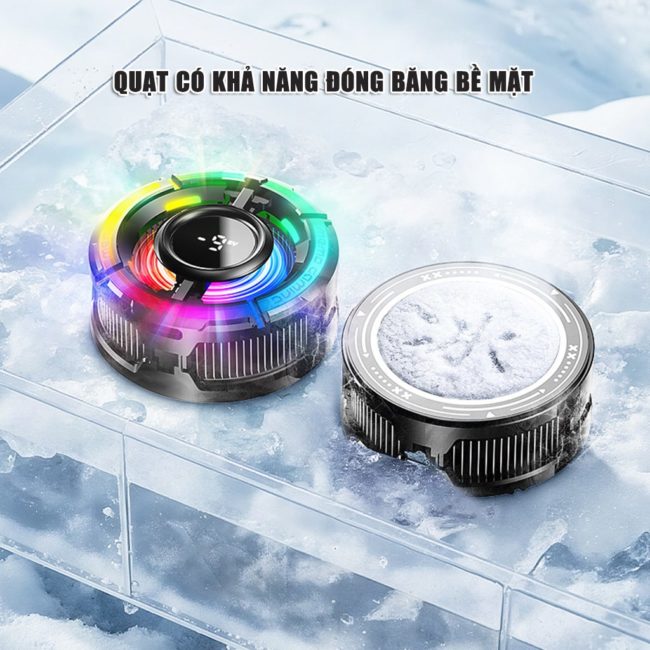 Quạt tản nhiệt điện thoại sò lạnh từ tính Memo CX15 Pro AI RGB Gaming thế hệ mới đóng băng bề mặt
