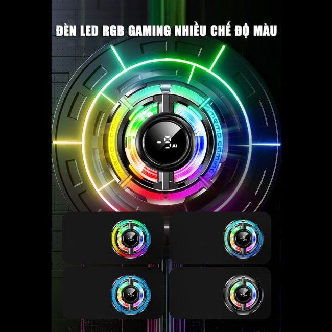 Quạt tản nhiệt điện thoại sò lạnh từ tính Memo CX15 Pro AI RGB Gaming thế hệ mới đóng băng bề mặt