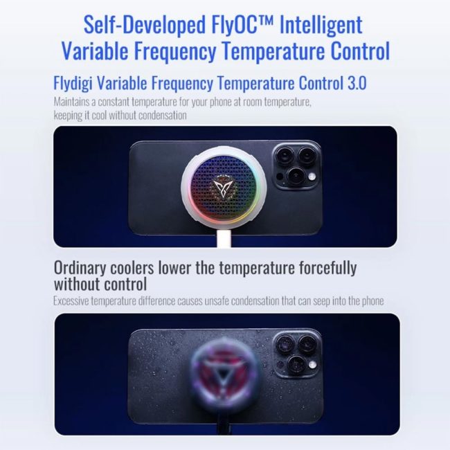 Quạt tản nhiệt điện thoại sò lạnh cao cấp Flydigi B8X 27W Led RGB có App điều điều chỉnh nhiệt độ