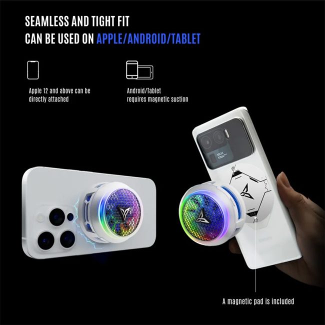 Quạt tản nhiệt điện thoại sò lạnh cao cấp Flydigi B8X 27W Led RGB có App điều điều chỉnh nhiệt độ