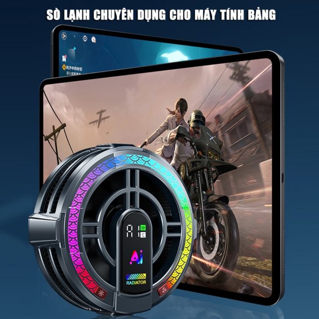Quạt tản nhiệt ipad máy tính bảng sò lạnh TH06 Pro kiểm soát nhiệt độ thông minh AI công suất 24W