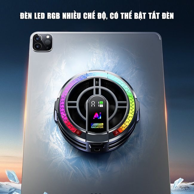 Quạt tản nhiệt ipad máy tính bảng sò lạnh TH06 Pro kiểm soát nhiệt độ thông minh AI công suất 24W