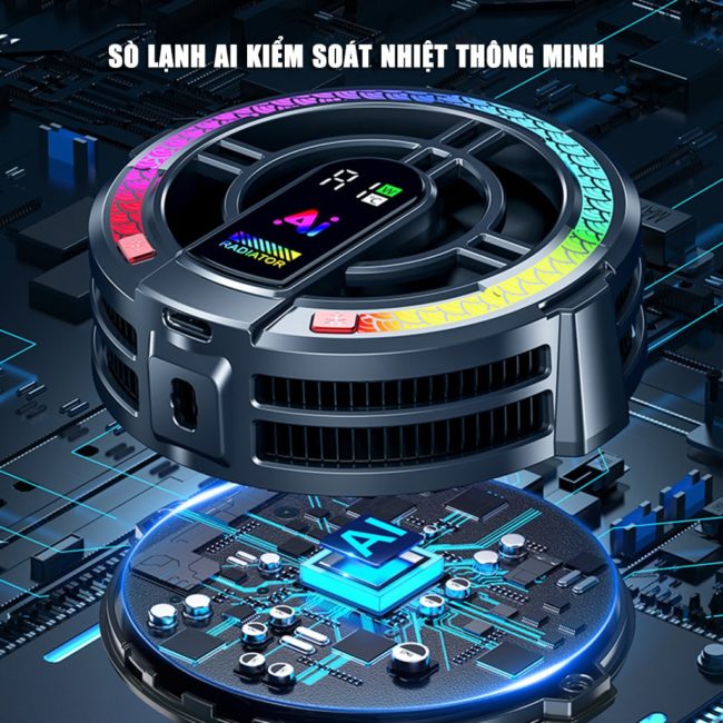 Quạt tản nhiệt ipad máy tính bảng sò lạnh TH06 Pro kiểm soát nhiệt độ thông minh AI công suất 24W