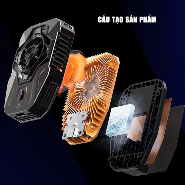 Quạt tản nhiệt điện thoại sò lạnh C20 Led RGB Gaming 3 chế độ làm lạnh giảm nhiệt nhanh