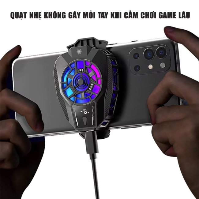 Quạt tản nhiệt điện thoại sò lạnh C50 Led RGB Gaming sò lạnh cỡ lớn 30x30mm giảm nhiệt nhanh