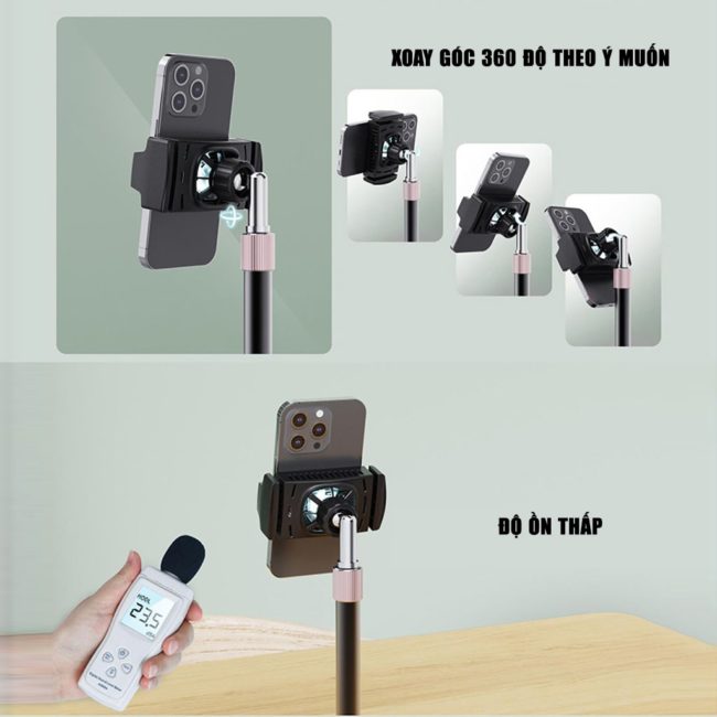 Quạt tản nhiệt điện thoại sò lạnh ngàm kẹp J22 chuyên dụng hỗ trợ livestream độ ồn thấp