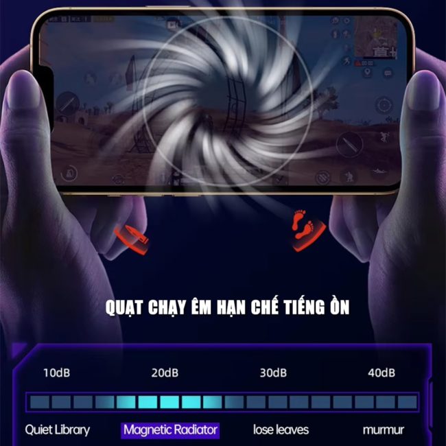 Quạt tản nhiệt điện thoại sò lạnh từ tính S18X Pro màu trắng Led Gaming hỗ trợ tăng FPS Game Mobile Liên Quân Pubg FF
