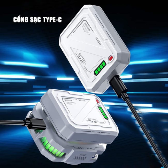 Quạt tản nhiệt điện thoại sò lạnh không dây TH10 Pro pin rời 5000mAh 7 cấp độ làm lạnh Led RGB từ tính có ngàm kẹp đóng băng full mặt
