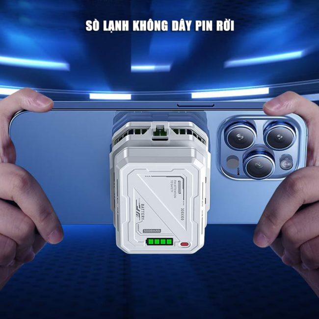 Quạt tản nhiệt điện thoại sò lạnh không dây TH10 Pro pin rời 5000mAh 7 cấp độ làm lạnh Led RGB từ tính có ngàm kẹp đóng băng full mặt