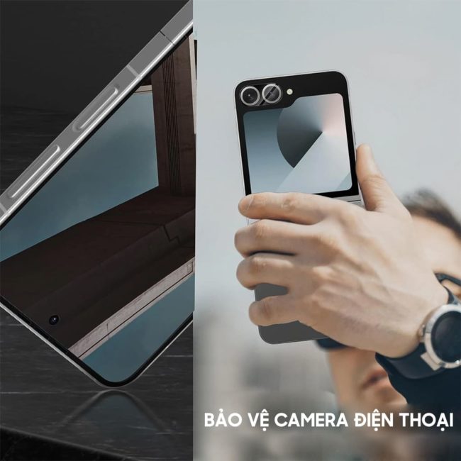 Dán camera Samsung Galaxy Z Flip 7 5G thấu kính nổi 3D cao cấp cường lực camera độ cứng 9H trong suốt